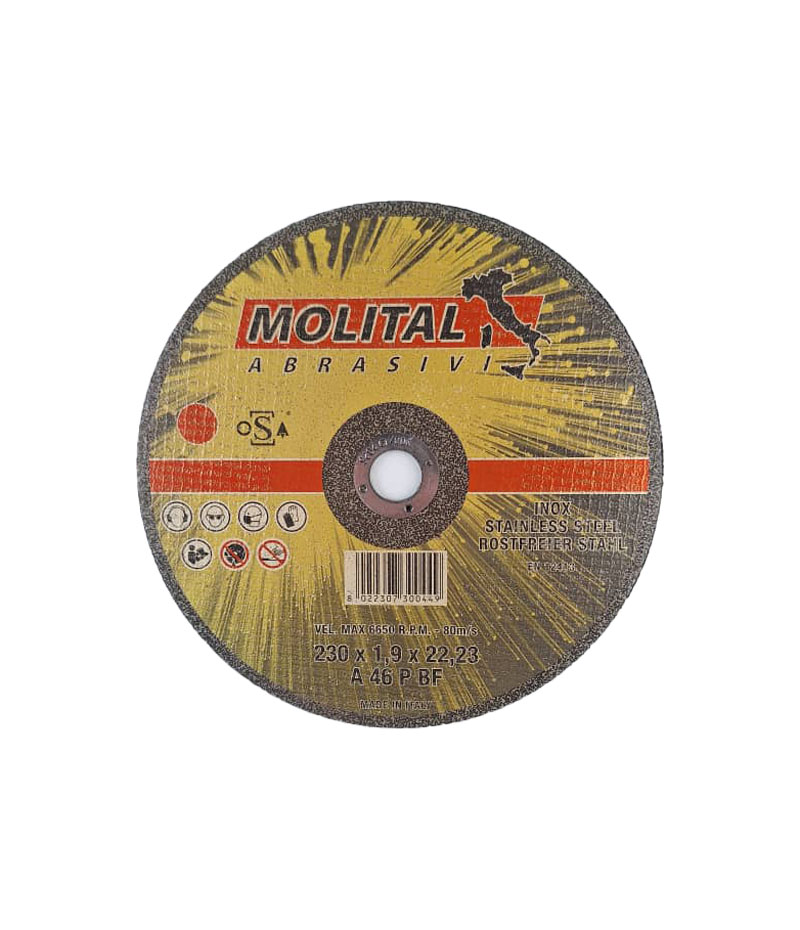 سنگ فیبری مولیتال استیل بر فرز 1/9×230 سنگ فیبری مولیتال استیل بر فرز 1/9×230