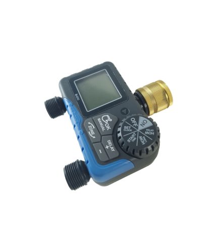 تایمر آبیاری دیجیتالی دو خروجی سر برنجی اگرو 3/4 اینچ